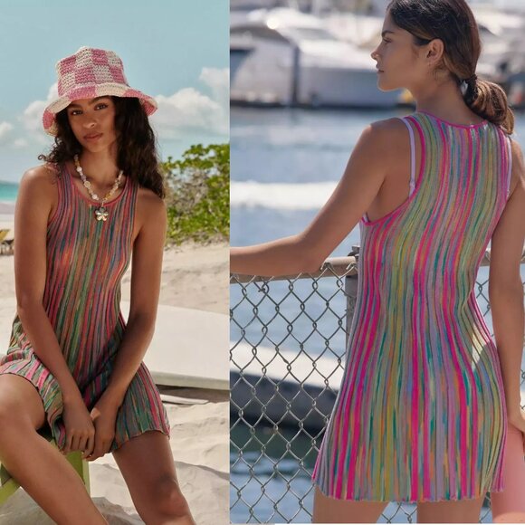 Daily Practice by Anthropologie Ribbed Sweater Mini dress nwt SIZE XS pink new - Picture 5 of 5